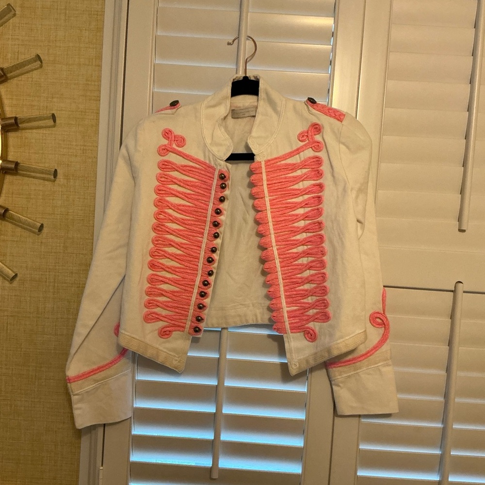 Stella McCartney Kids Embroidered Jacket size 7/8 Pink and White